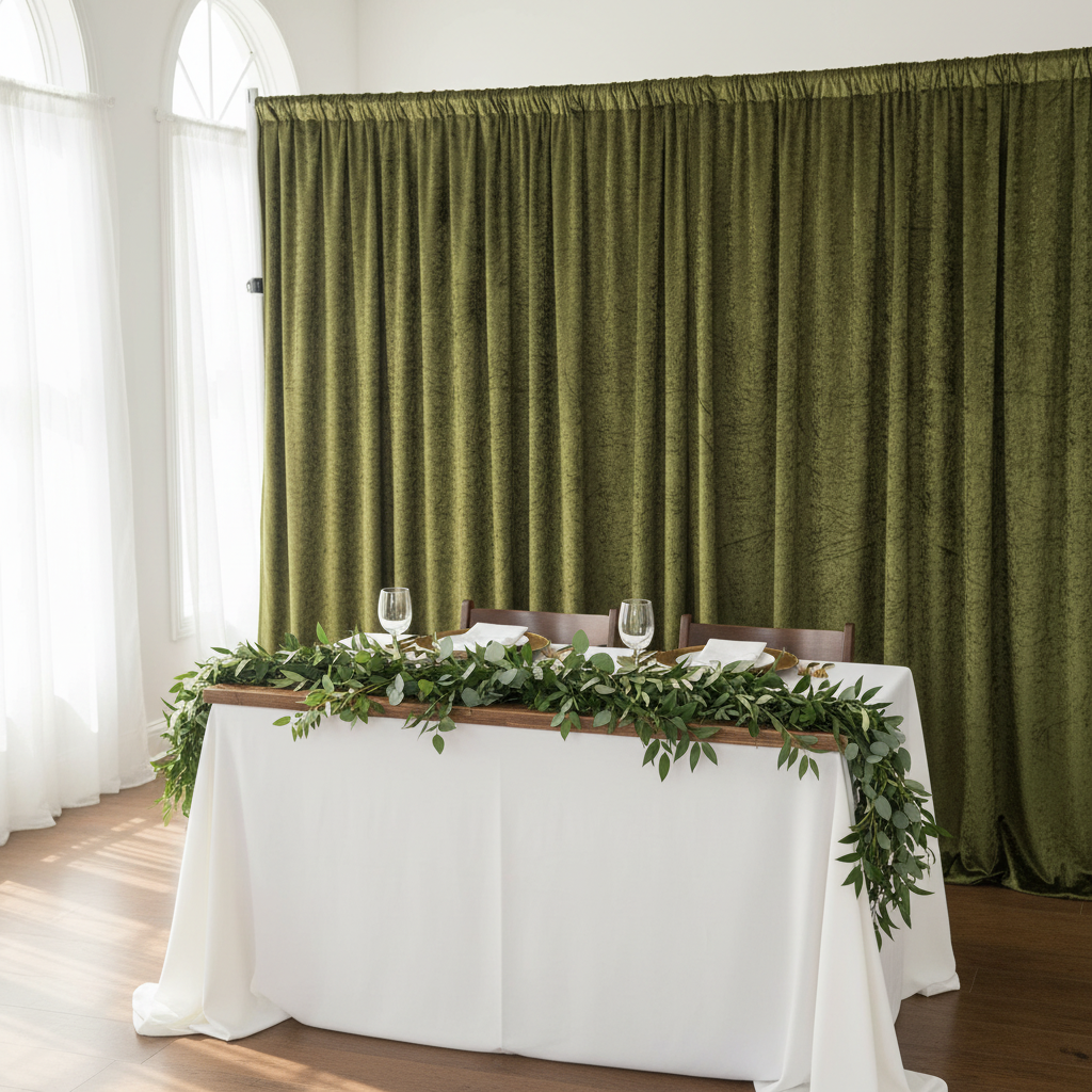 Bagaille VELOURS CURTAIN ★ GREEN Kelly Green Stretch Velvet Fabric Curtains with Pockets for Pipe Drape