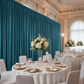 Velvet 16ft H x 52" W Drape/Backdrop Curtain Panel - Peacock Teal for indoor wedding reception for white and gold style