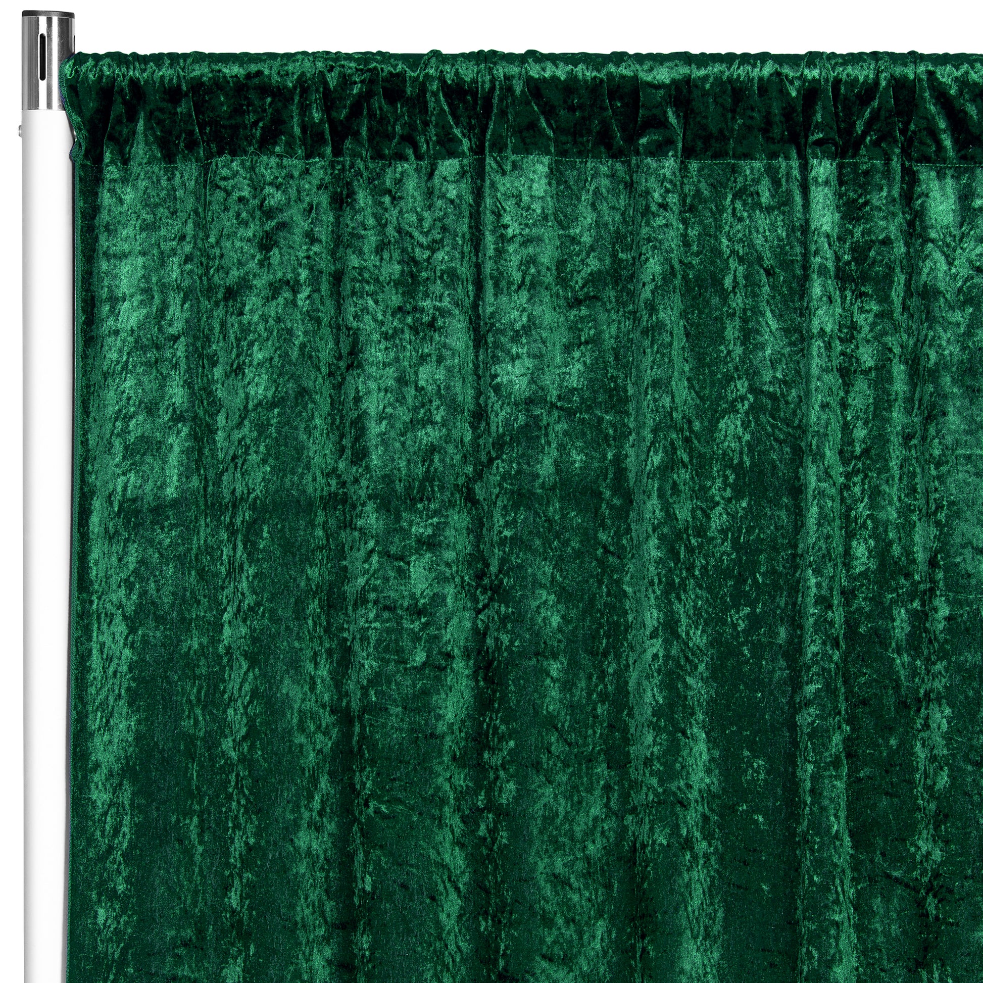 Velvet 16ft H x 118" W Drape/Backdrop Curtain Panel - Emerald Green