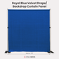 Velvet 16ft H x 118 W DrapeBackdrop Curtain Panel Royal Blue