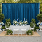 Velvet 18ft H x 52" W Drape/Backdrop Curtain Panel - Dark Teal for outdoor garden brunch party setup
