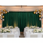 Velvet 18ft H x 52" W Drape/Backdrop Curtain Panel - Emerald Green with gold and silver balloons for indoor corporate party 