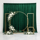 Velvet 18ft H x 52" W Drape/Backdrop Curtain Panel - Emerald Green for photo backdrop setup with geometrical gold arches and white orchids