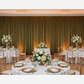 Velvet 18ft H x 52" W Drape/Backdrop Curtain Panel - Olive Green for white and gold wedding reception