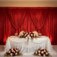 Velvet 18ft H x 52" W Drape/Backdrop Curtain Panel - Red for wedding reception behind sweetheart table
