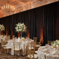 indoor gala dinner with Velvet 20ft H x 52" W Drape/Backdrop Curtain Panel - Black
