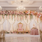 quinceañera setup with Velvet 20ft H x 52" W Drape/Backdrop Curtain Panel - Ivory