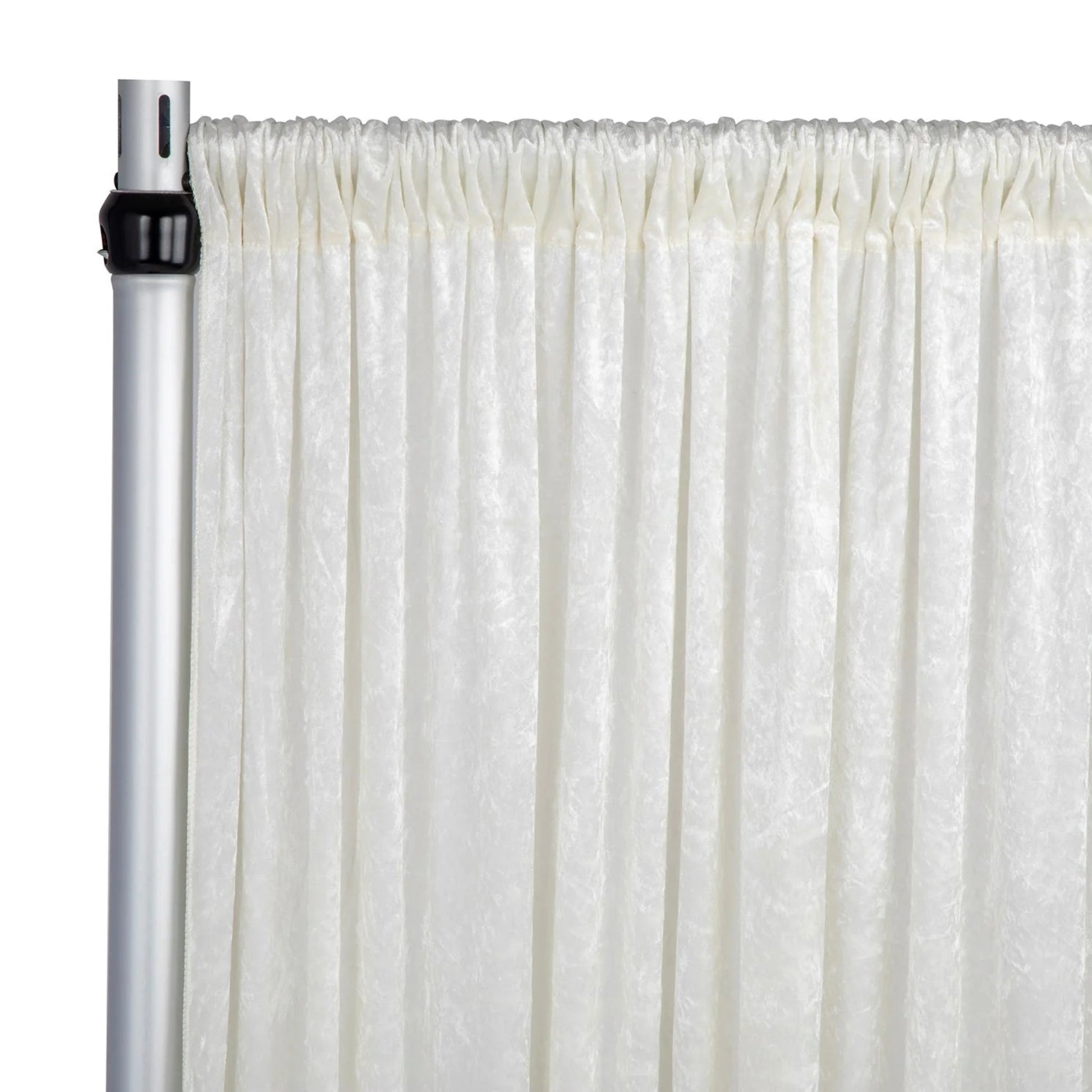 velvet drape backdrop curtain panel ivory close up