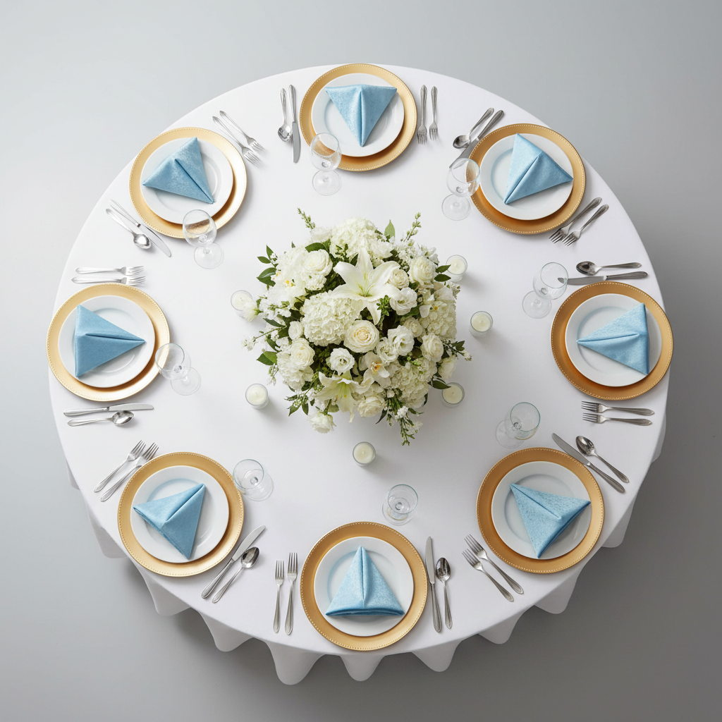 top view detail of Velvet 20"x20" Linen Napkin - Baby Blue