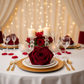 fine dining with Velvet 20"x20" Linen Napkin - Cabernet