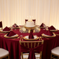 birthday dinner with Velvet 20"x20" Linen Napkin - Cabernet