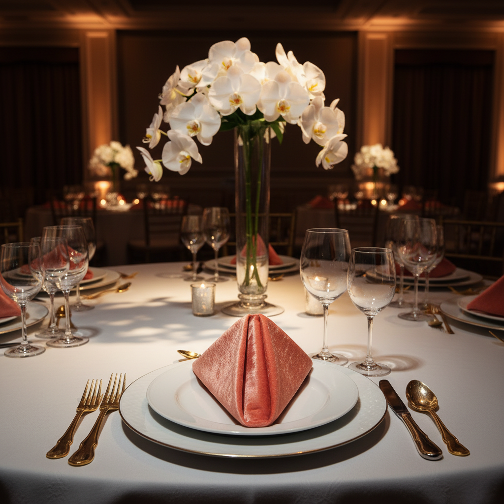 Velvet 20"x20" Linen Napkin - Coral 