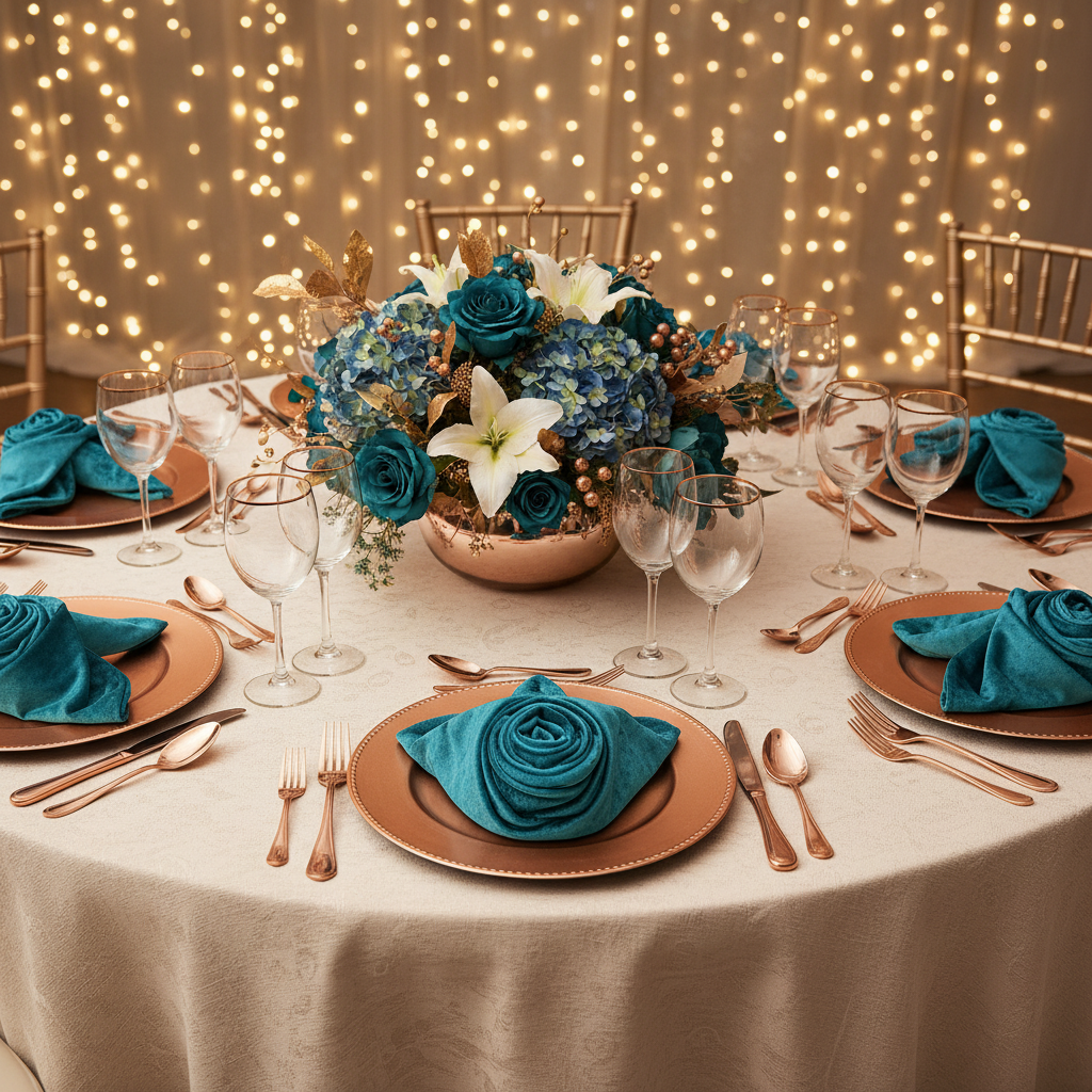 Velvet 20"x20" Linen Napkin - Peacock Teal