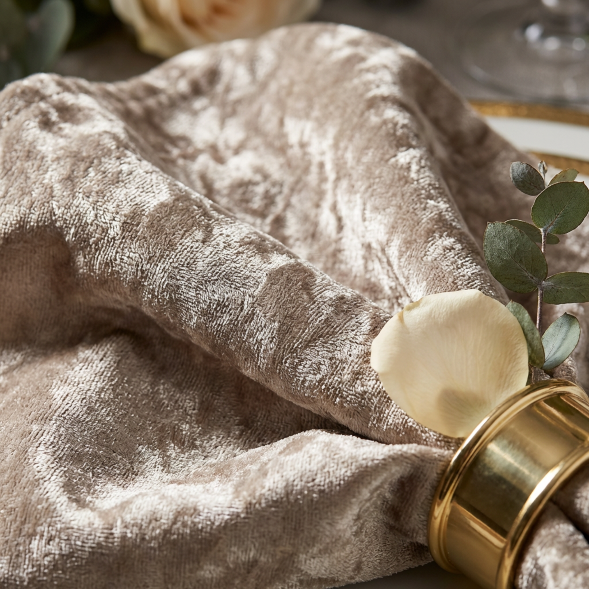Velvet 20"x20" Linen Napkin - Taupe– CV Linens