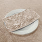 Velvet 20"x20" Linen Napkin Taupe paired witha  white charger plate and Velvet Taupe tablecloth