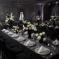 dinner table setup with Velvet 20"x20" Linen Napkin - White