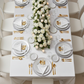 top view wedding reception with Velvet 20"x20" Linen Napkin - White