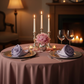 anniversary dinner with Velvet 20"x20" Linen Napkin - Wisteria