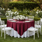Velvet 85"x85" Square Tablecloth Table Overlay - Burgundy