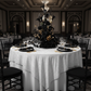Velvet 85"x85" Square Tablecloth Table Overlay - White | tablecloth | napkin | charger plate | wine goblets | centerpiece |
