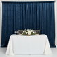 Velvet 8ft H x 52" W Drape/Backdrop Curtain Panel - Navy Blue with white tablecloth | gold chiavari | white dinner plate |