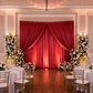 Velvet 8ft H x 52" W Drape/Backdrop Curtain Panel - Red for indoor ballroom reception