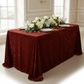Velvet 90"x132" Rectangular Tablecloth Apple Red with charger plates and white floral centerpiece