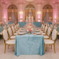 quinceañera banquet with Velvet 90"x132" Rectangular Tablecloth - Baby Blue