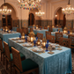 moroccan wedding with Velvet 90"x132" Rectangular Tablecloth - Baby Blue