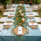 top view detail of Velvet 90"x132" Rectangular Tablecloth - Baby Blue