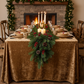 christmas banquet setup with Velvet 90"x132" Rectangular Tablecloth - Mocha Brown