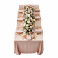 top view of Velvet 90"x156" Rectangular Tablecloth - Blush/Rose Gold
