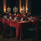 gala night with Velvet 90" x 156" Rectangular Tablecloth - Cabernet