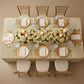 top view elegant wedding reception with Velvet 90"x156" Rectangular Tablecloth - Champagne