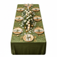 top view detail of Velvet 90"x156" Rectangular Tablecloth - Dark Sage Green