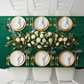 top view reception with Velvet 90"x156" Rectangular Tablecloth - Emerald Green