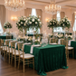 wedding banquet with Velvet 90"x156" Rectangular Tablecloth - Emerald Green