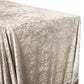 Velvet 90"x156" Rectangular Tablecloth Taupe end view