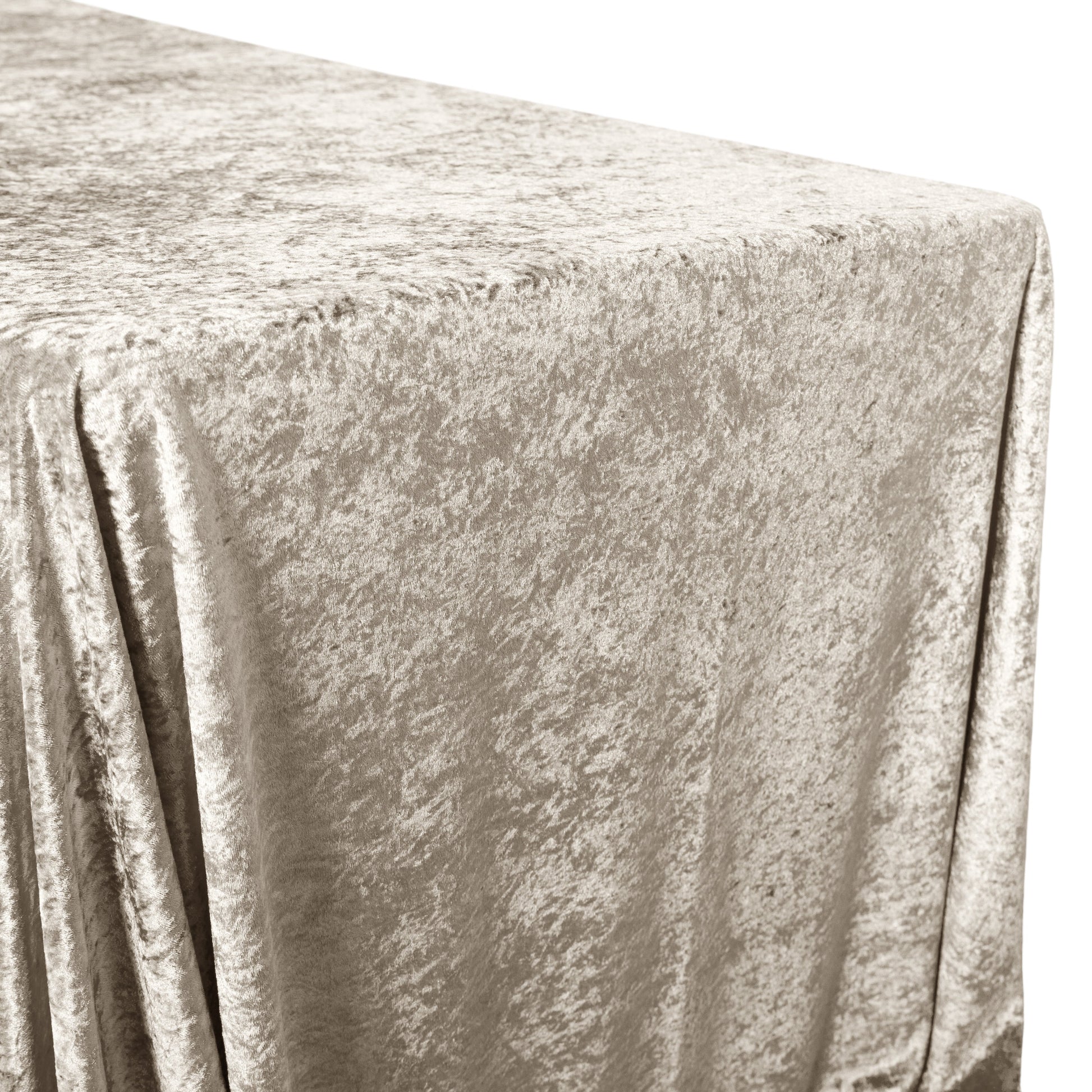 Velvet 90"x156" Rectangular Tablecloth Taupe end view
