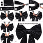 Velvet Giant Bow for Backdrop Black assembly steps infographic
