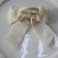 Velvet Bow Tie Napkin Ring Ivory backside  view
