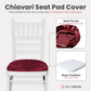 5 pcs/pk Velvet Spandex Chiavari Seat Pad Cover - Burgundy
