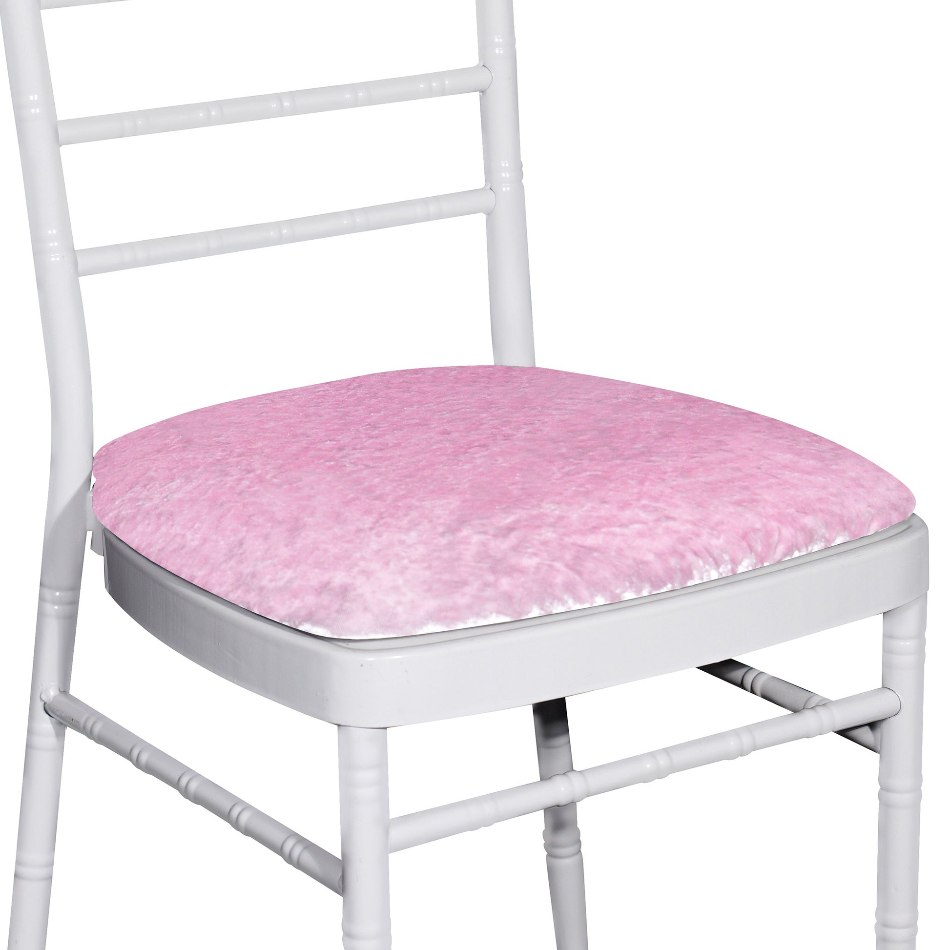 5 pcs/pk Velvet Spandex Chiavari Seat Pad Cover - Pink - CV Linens