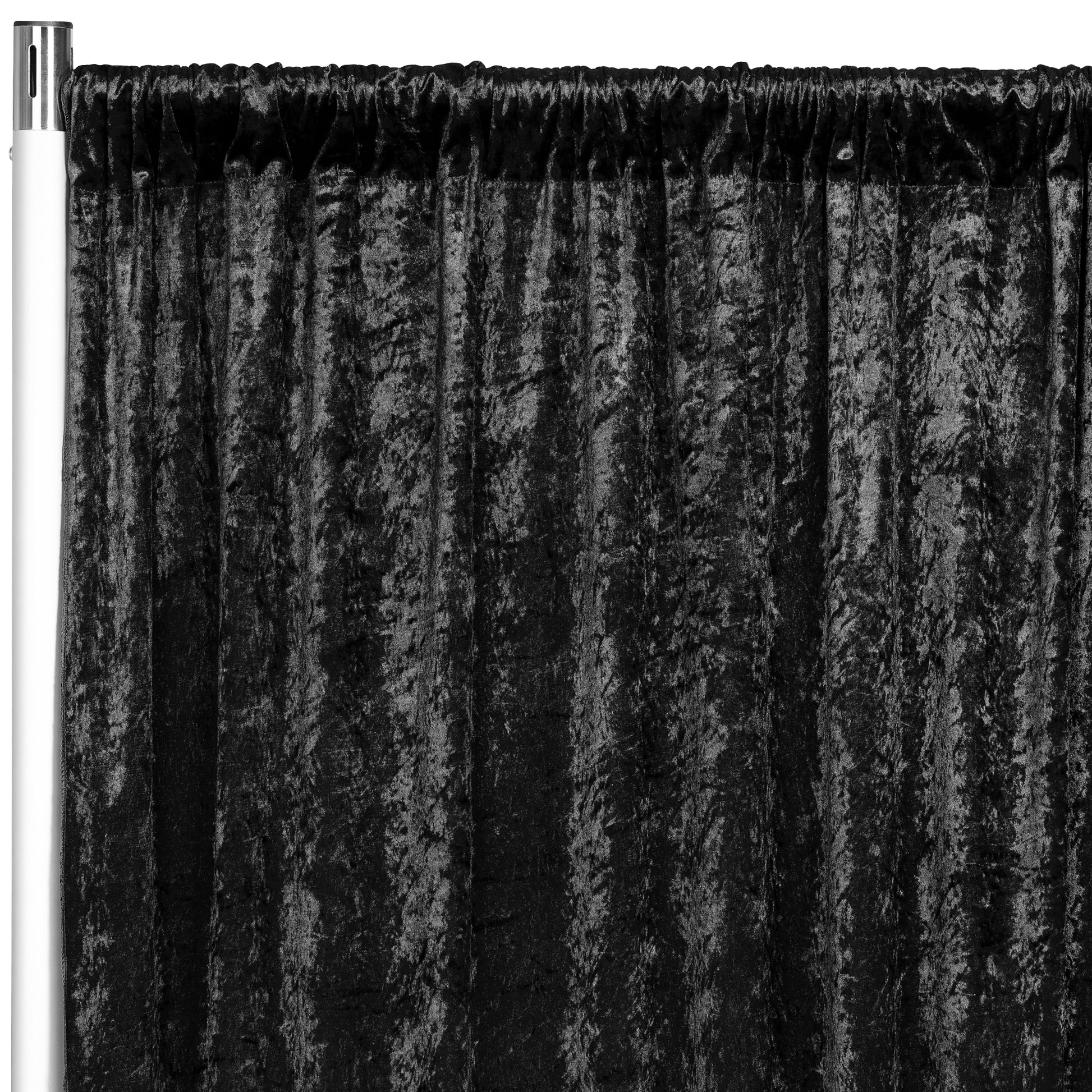 Velvet 16ft H x 52" W Drape/Backdrop Curtain Panel - Black