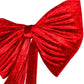 Velvet Giant Fabric Bow for Backdrop Apple Red close up