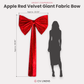 Velvet Giant Fabric Bow or Backdrop Apple Red infographic for height comparison