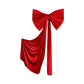 Velvet Giant Fabric Bow for Backdrop Apple Red bow strand spread out