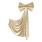 Velvet Giant Fabric Bow for Backdrop Champagne with the strand spread out
