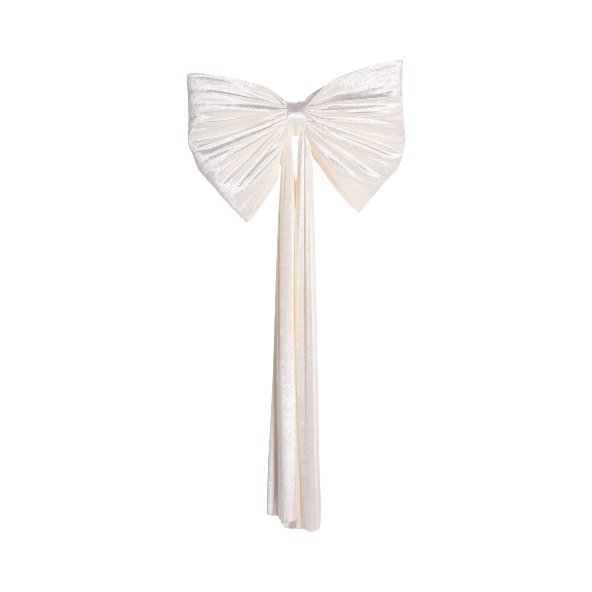 Velvet Giant Fabric Bow for Backdrop Ivory full view