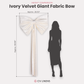 Velvet Giant Fabric Bow for Backdrop Ivory infographic height comparison
